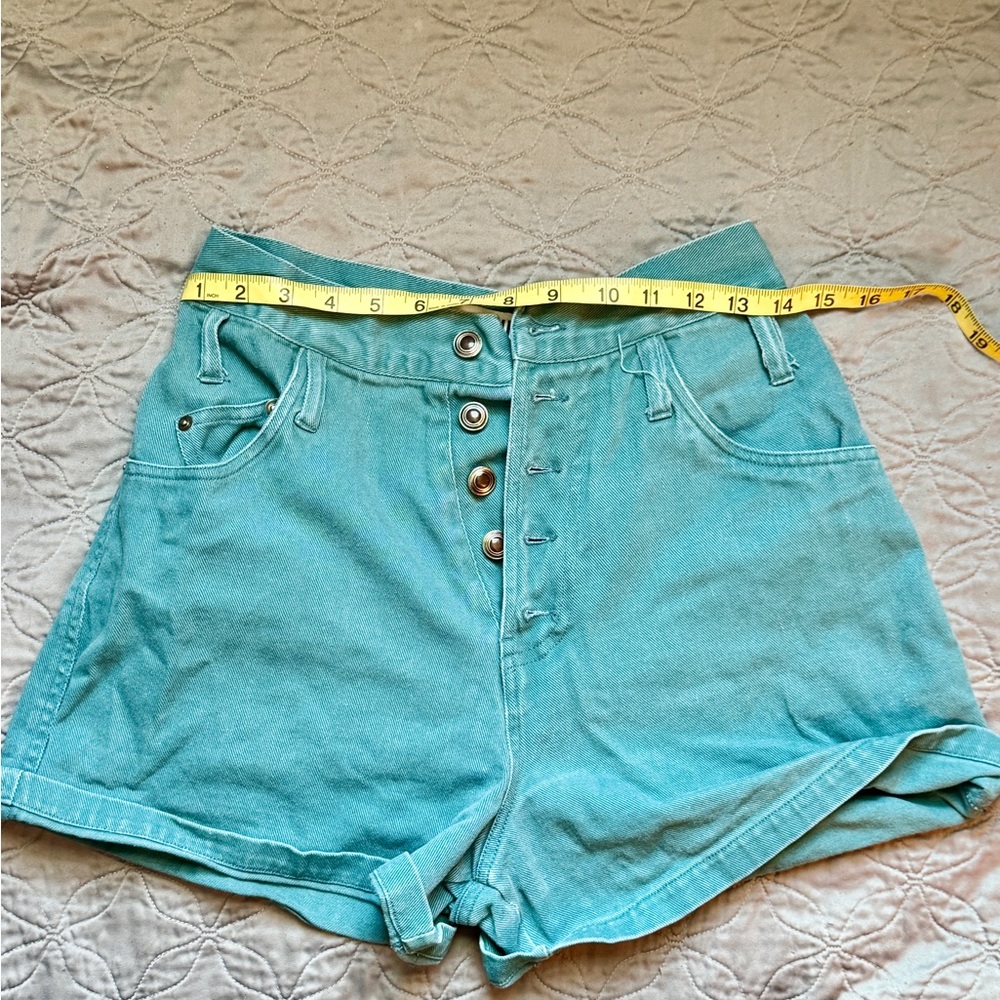 Stylish High Waist Teal Women's Shorts